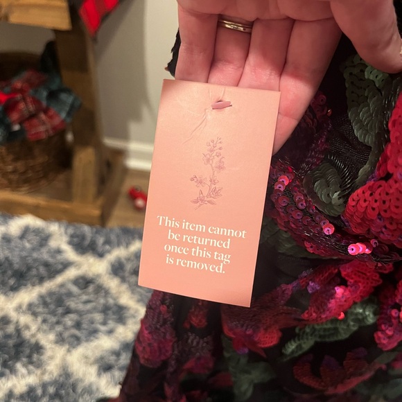 Ivy City Co Womens Evelyn Floral Sequin Embroidered Flounce Shift Dress Size 3X - Picture 5 of 10